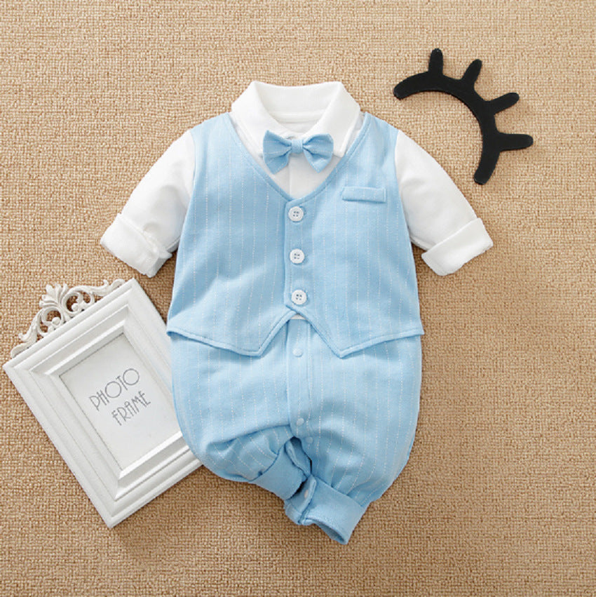 Gentleman Baby Jumpsuit – Long-Sleeved Outfit for Spring & Autumn (Foreign Trade Style)