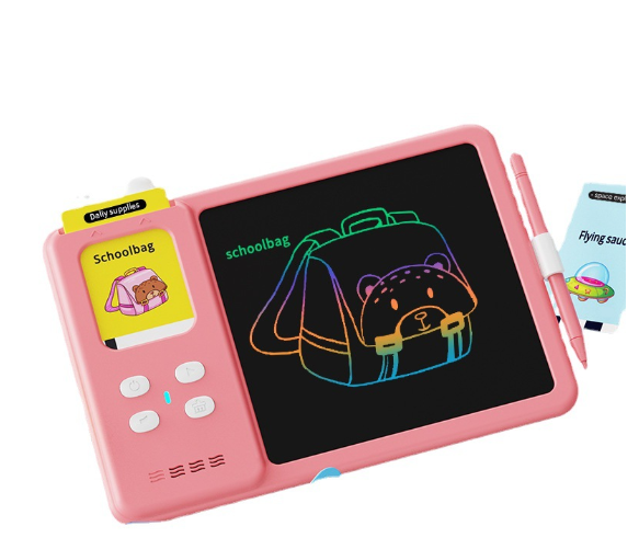 Kids’ Bilingual Flash Card Learning Pad – Early Education Puzzle Toy with Writing & Drawing Functions
