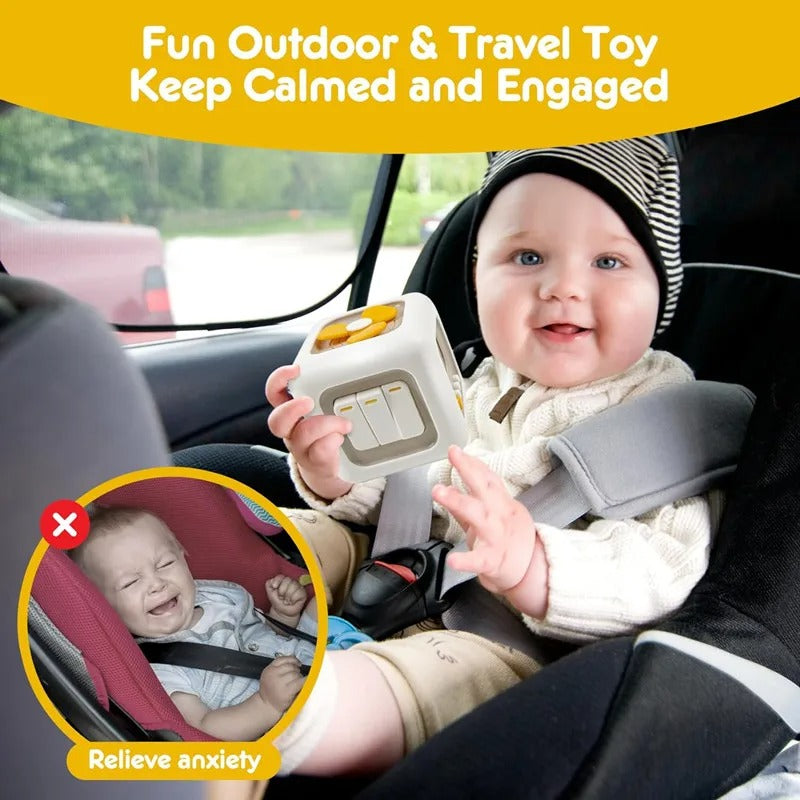 Montessori 6-in-1 Activity Cube – Sensory Busy Board Toy for Toddlers & Travel Learning Fun
