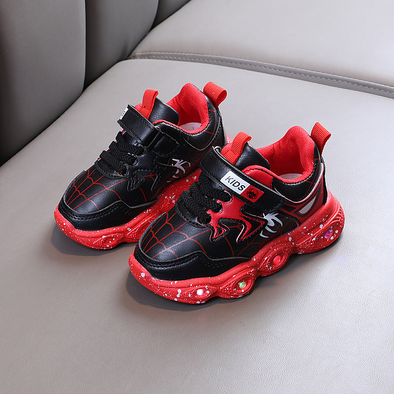 LED Light-Up Leather Shoes for Kids (1–6 Years) – Sports & Casual Style