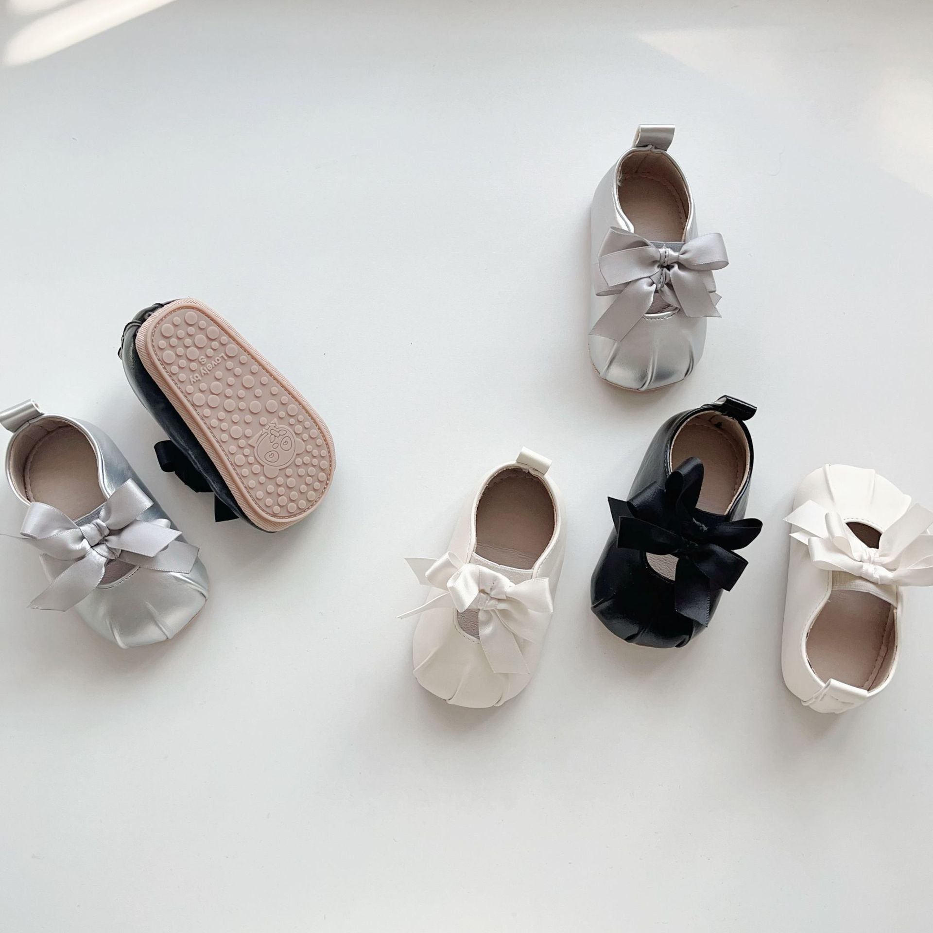 INS Summer Western Bow Girls PU Single Shoes for Girls, Baby Girls, Elastic Sneakers, Anti slip Soft soled Shoes, Versatile