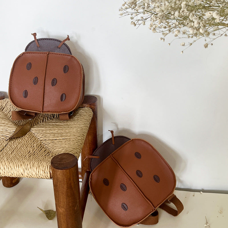 Korean Retro Ladybug Kids Backpack – Cute & Stylish Kindergarten Bag for Boys and Girls