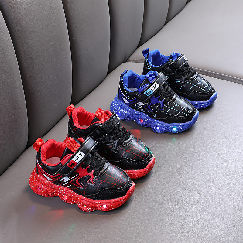 LED Light-Up Leather Shoes for Kids (1–6 Years) – Sports & Casual Style