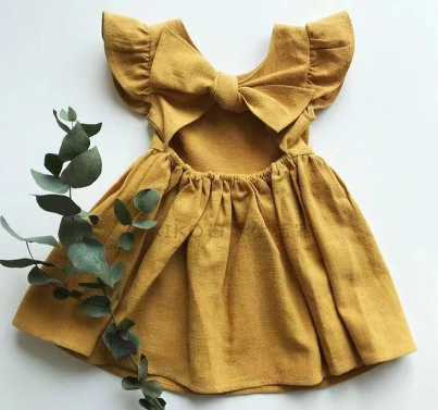 Girls’ Summer Cotton Linen Dress – Lightweight Sleeveless Casual Dress for Toddlers & Kids