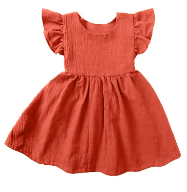 Girls’ Summer Cotton Linen Dress – Lightweight Sleeveless Casual Dress for Toddlers & Kids