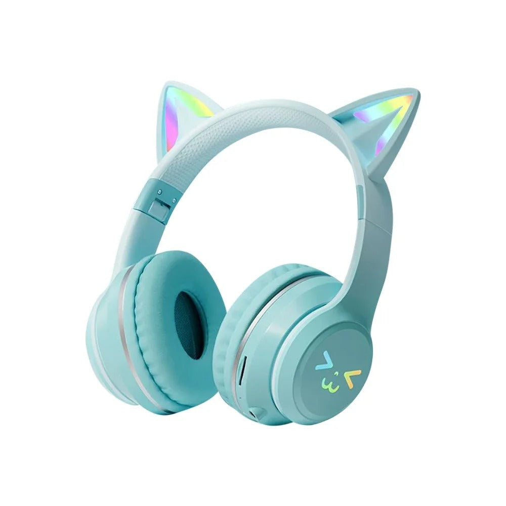 RGB Cat Ear Wireless Headphones – Bluetooth Stereo Headset with Mic | Kids Gift for Girls