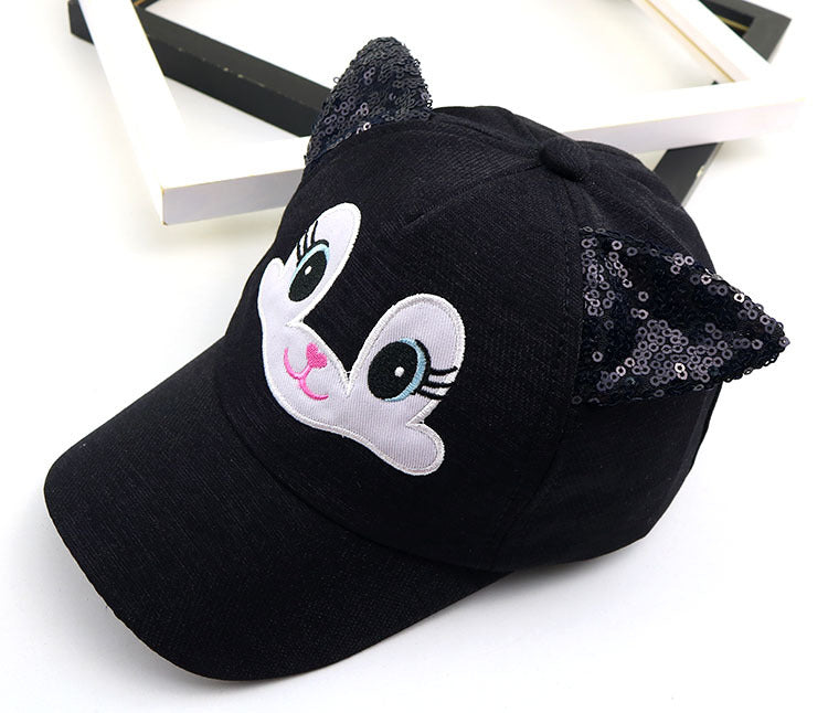 Cartoon Sunshade Hat for Children Korean Cat Cute Baseball Hat Spring New Baby Hat