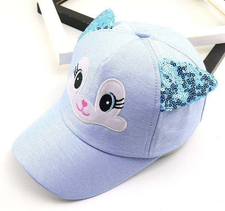 Cartoon Sunshade Hat for Children Korean Cat Cute Baseball Hat Spring New Baby Hat
