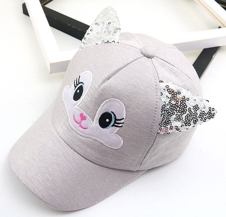 Cartoon Sunshade Hat for Children Korean Cat Cute Baseball Hat Spring New Baby Hat