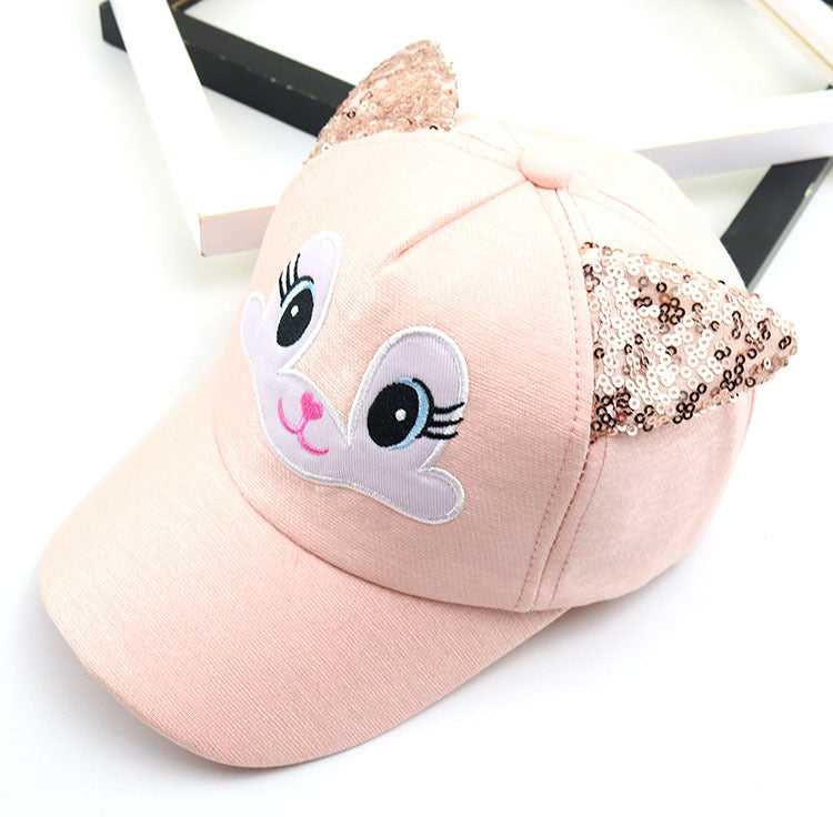 Cartoon Sunshade Hat for Children Korean Cat Cute Baseball Hat Spring New Baby Hat