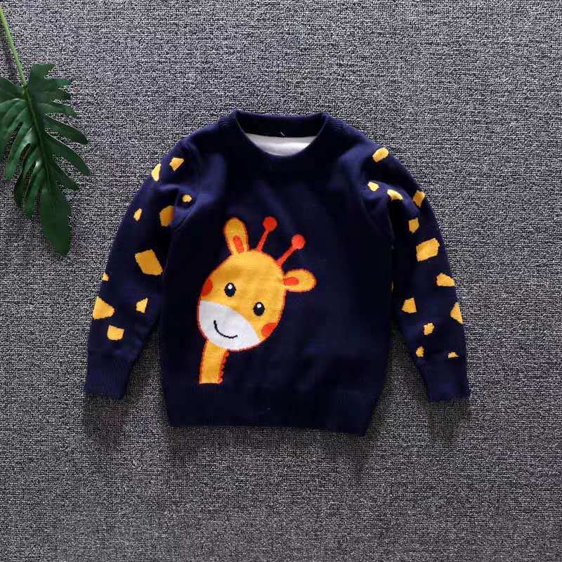 Children’s Cartoon Knit Sweater – Unisex Pullover for Autumn & Winter