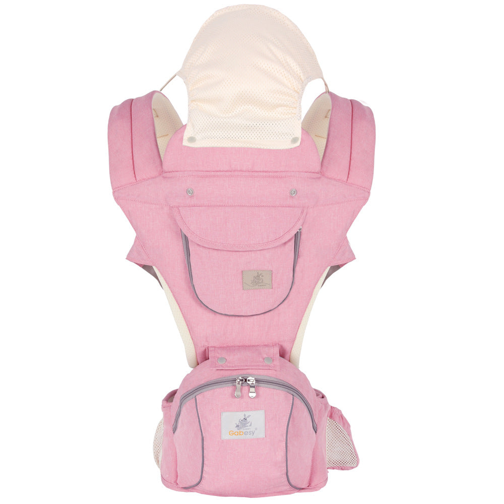 All-Seasons Foldable Baby Carrier – Front & Back Carry with Hip Seat and Lumbar Support (7–45 lbs)
