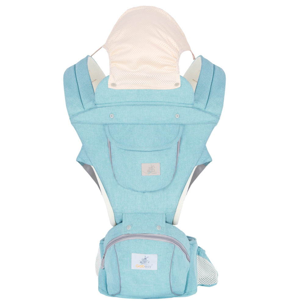 All-Seasons Foldable Baby Carrier – Front & Back Carry with Hip Seat and Lumbar Support (7–45 lbs)