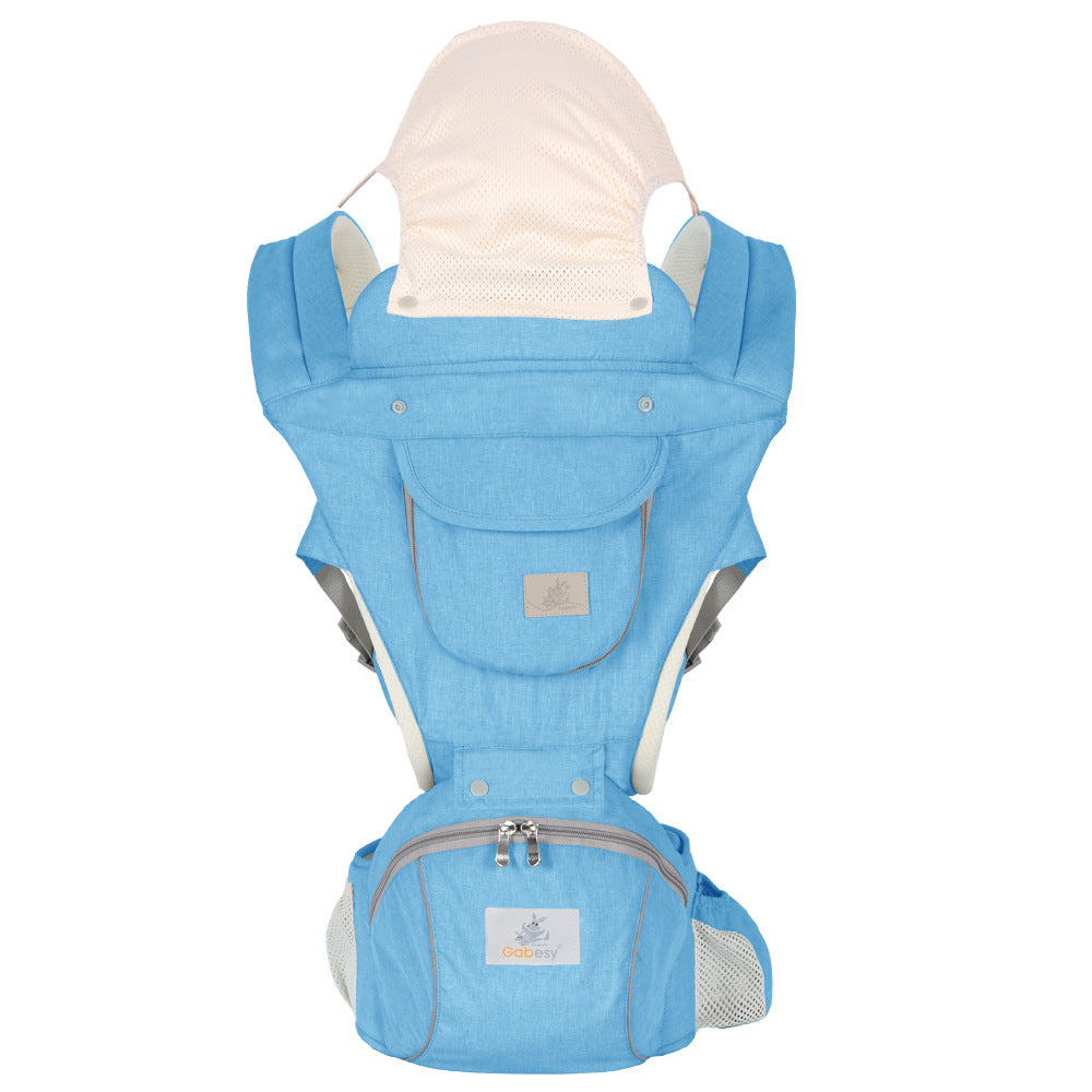 All-Seasons Foldable Baby Carrier – Front & Back Carry with Hip Seat and Lumbar Support (7–45 lbs)