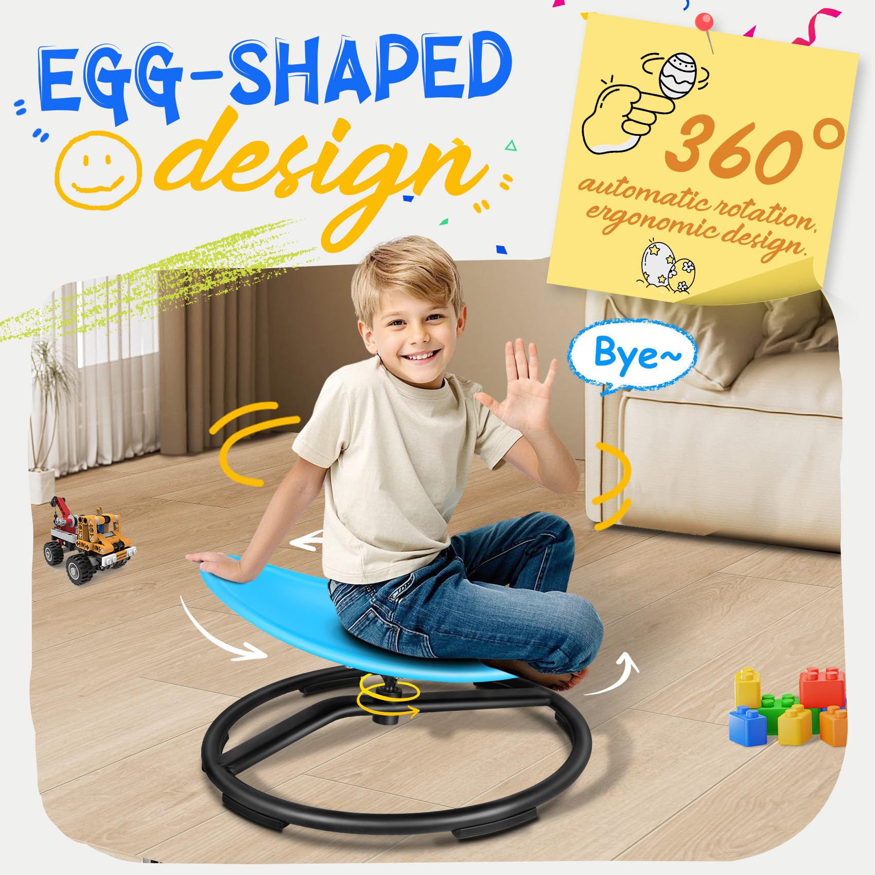 Children’s Spinning Balance Chair – Sensory Integration Rotating Disc Toy