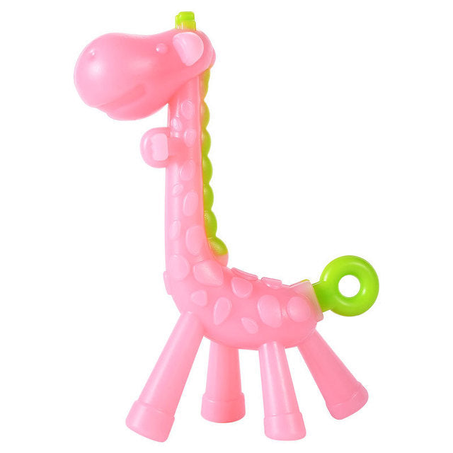 Giraffe Silicone Baby Teether – BPA-Free Cartoon Chew Toy for Teething Relief