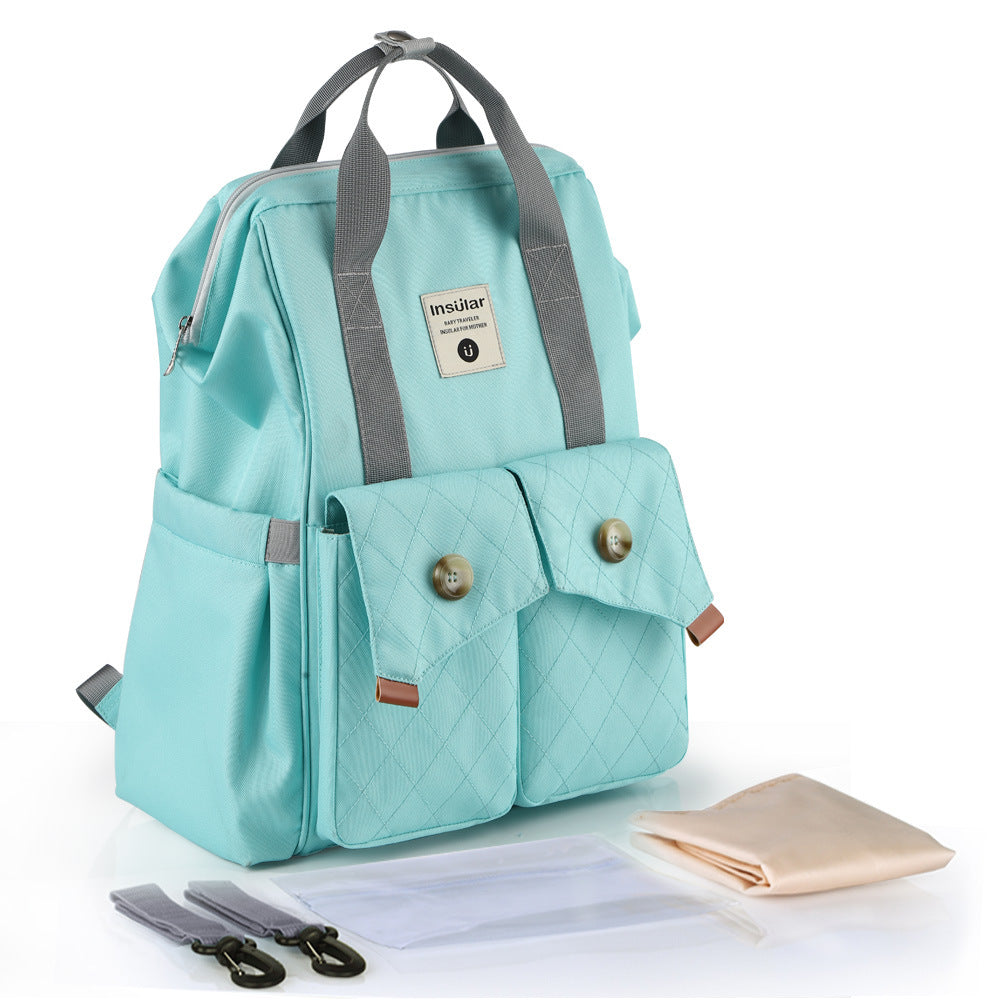 Fashion Diaper Backpack – Maternity Travel Bag with Stroller Straps & Changing Pad