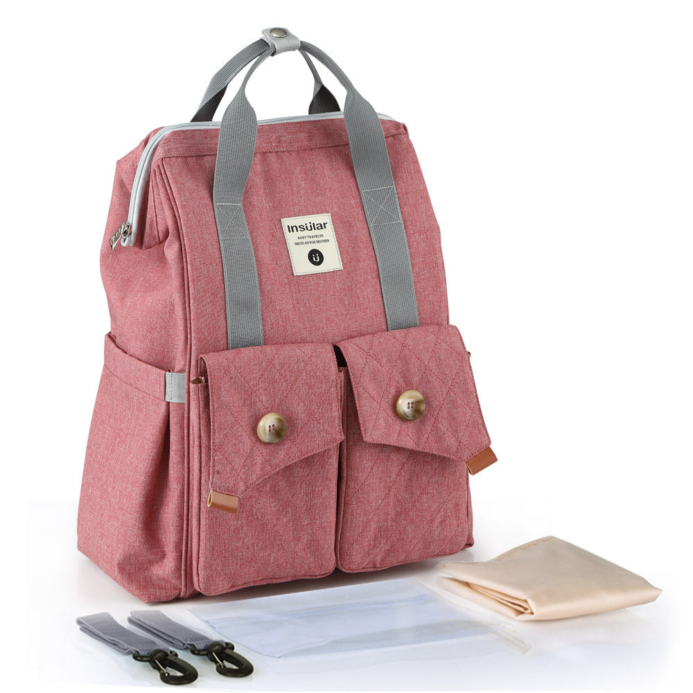 Fashion Diaper Backpack – Maternity Travel Bag with Stroller Straps & Changing Pad