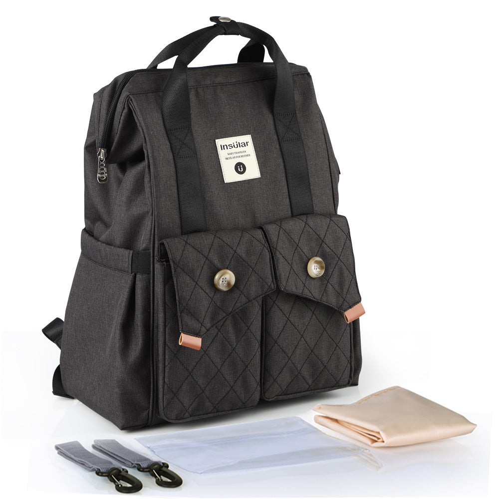 Fashion Diaper Backpack – Maternity Travel Bag with Stroller Straps & Changing Pad