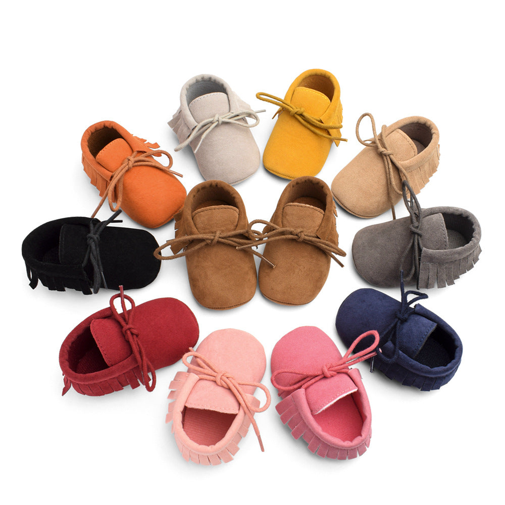 Soft Sole Baby Shoes – Multi-Color with Frosted Texture