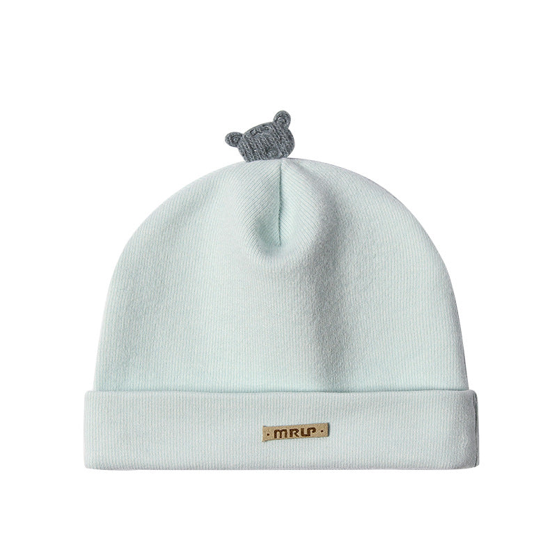 Double-Layer Cotton Baby Hat – Bear Style