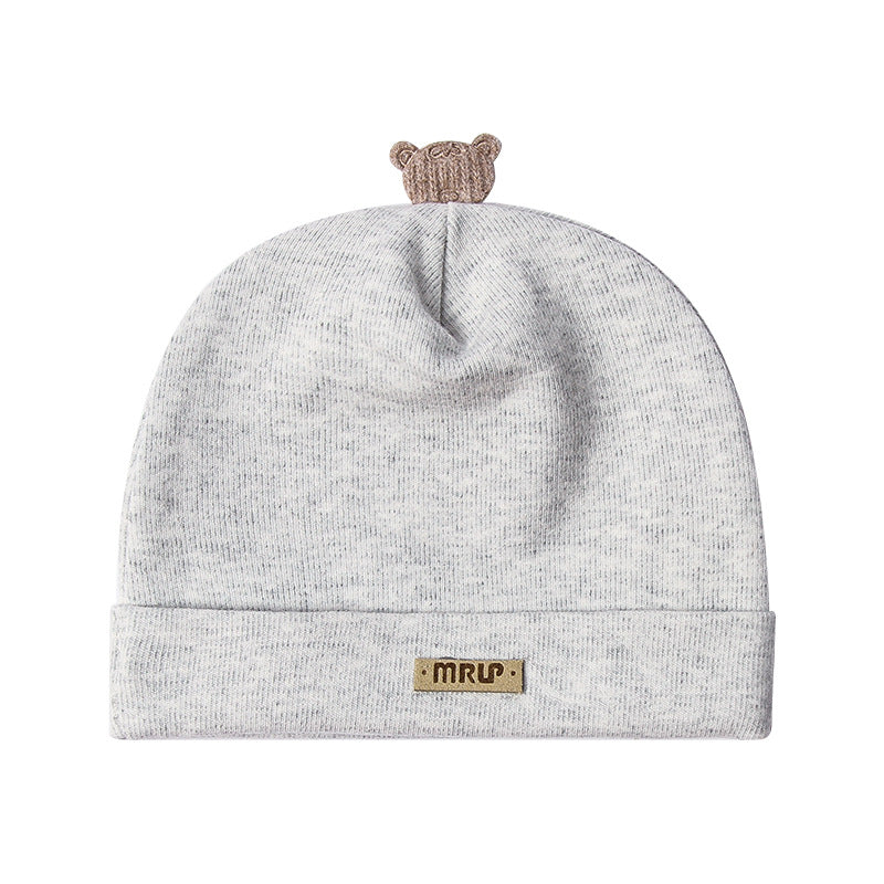 Double-Layer Cotton Baby Hat – Bear Style