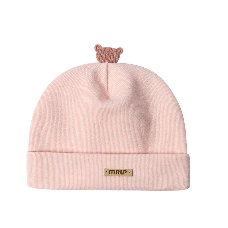 Double-Layer Cotton Baby Hat – Bear Style