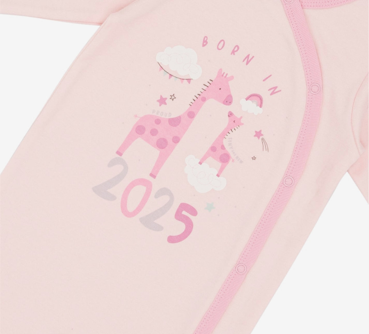 Born in 2025 – Baby Sleepsuit & Comforter Set (Pink)
