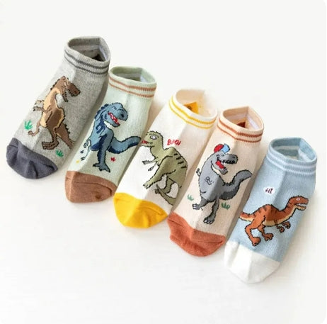 Summer Thin Dinosaur Socks – Breathable Mesh Socks for Boys (Baby to Big Kids)