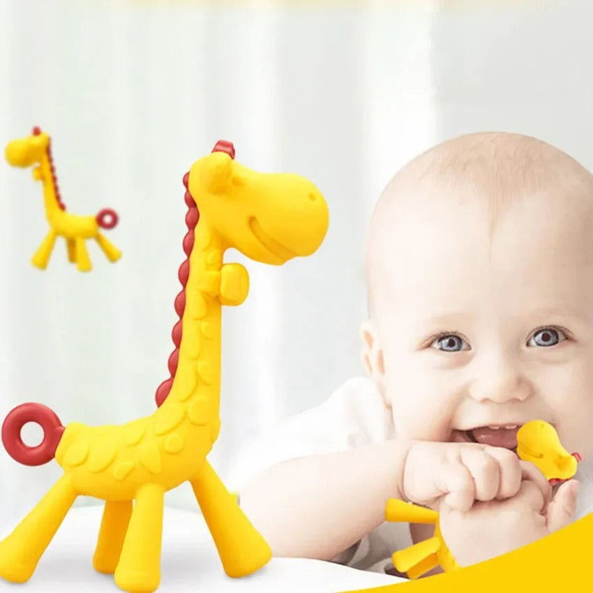 Giraffe Silicone Baby Teether – BPA-Free Cartoon Chew Toy for Teething Relief