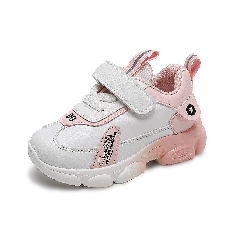 2025 Spring and Autumn Children's Sports Shoes New Men's and Women's Little White Shoes Soft soled Baby Shoes Children's Walking Shoes