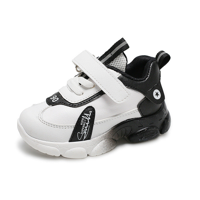 2025 Spring and Autumn Children's Sports Shoes New Men's and Women's Little White Shoes Soft soled Baby Shoes Children's Walking Shoes