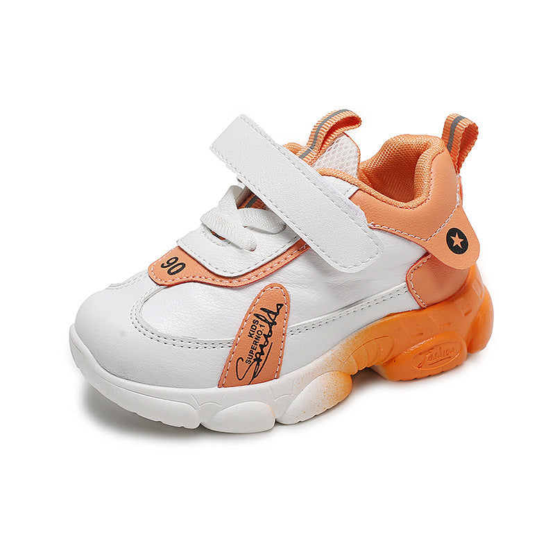 2025 Spring and Autumn Children's Sports Shoes New Men's and Women's Little White Shoes Soft soled Baby Shoes Children's Walking Shoes