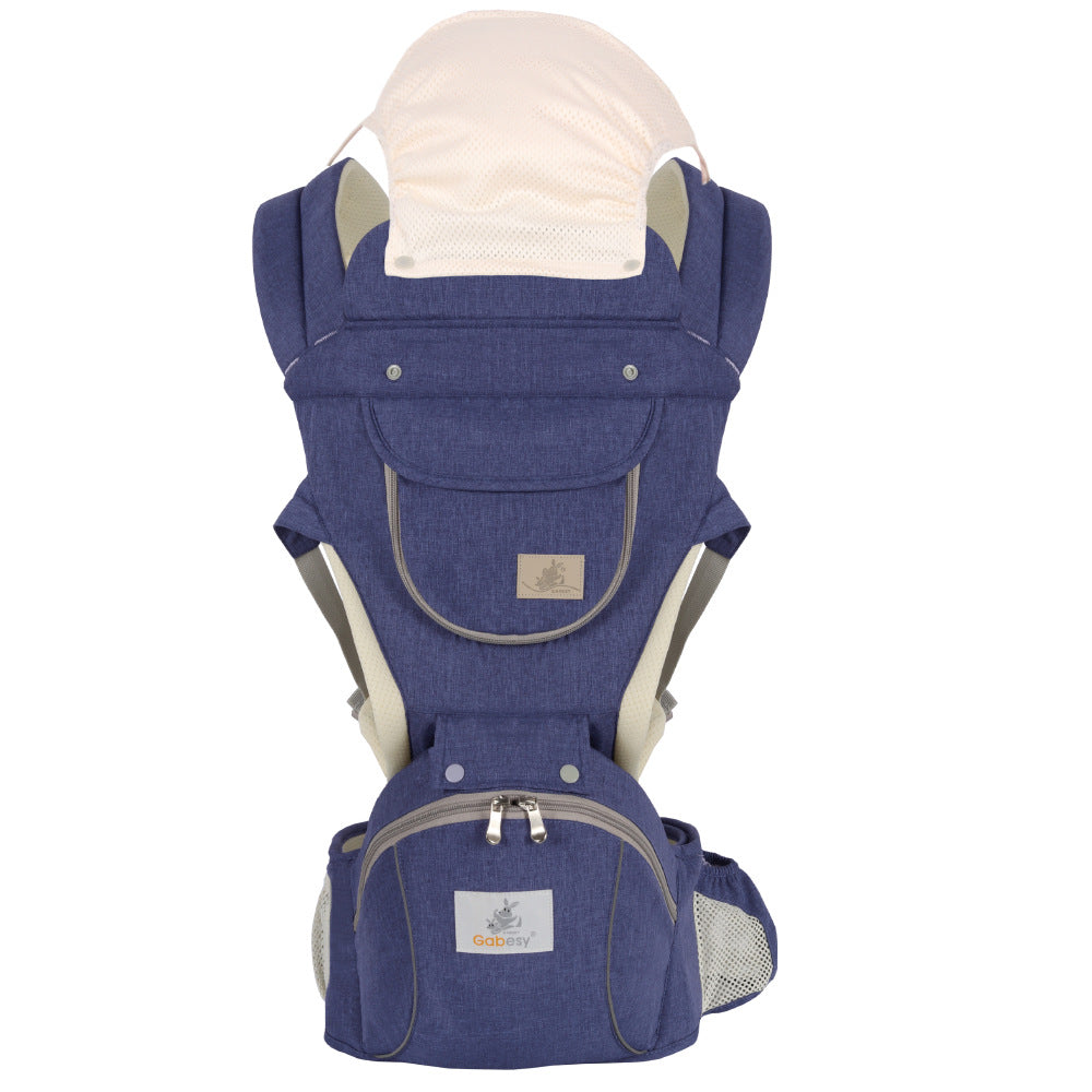 All-Seasons Foldable Baby Carrier – Front & Back Carry with Hip Seat and Lumbar Support (7–45 lbs)