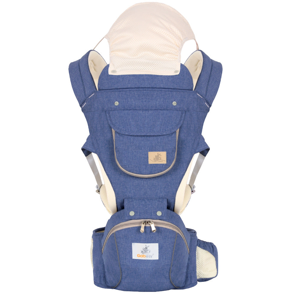 All-Seasons Foldable Baby Carrier – Front & Back Carry with Hip Seat and Lumbar Support (7–45 lbs)