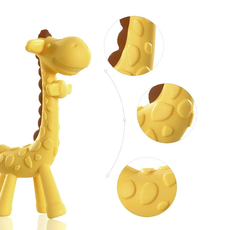 Giraffe Silicone Baby Teether – BPA-Free Cartoon Chew Toy for Teething Relief