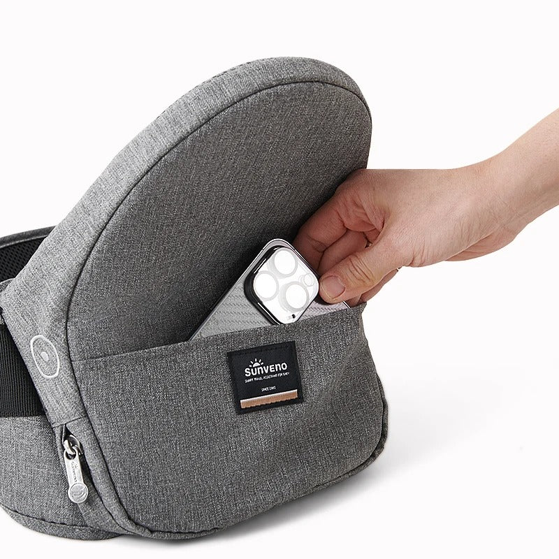 Sunveno Foldable Baby Carrier – Ergonomic Hipseat with Adjustable Waistband