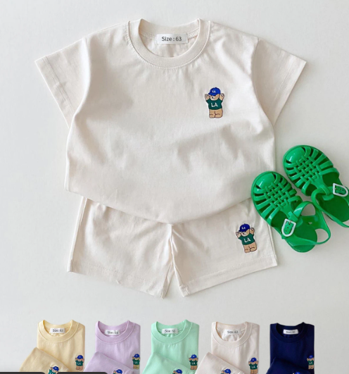 Teddy Bear Summer Set – 100% Pure Cotton (Unisex)