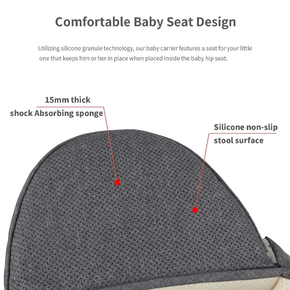 All-Seasons Foldable Baby Carrier – Front & Back Carry with Hip Seat and Lumbar Support (7–45 lbs)