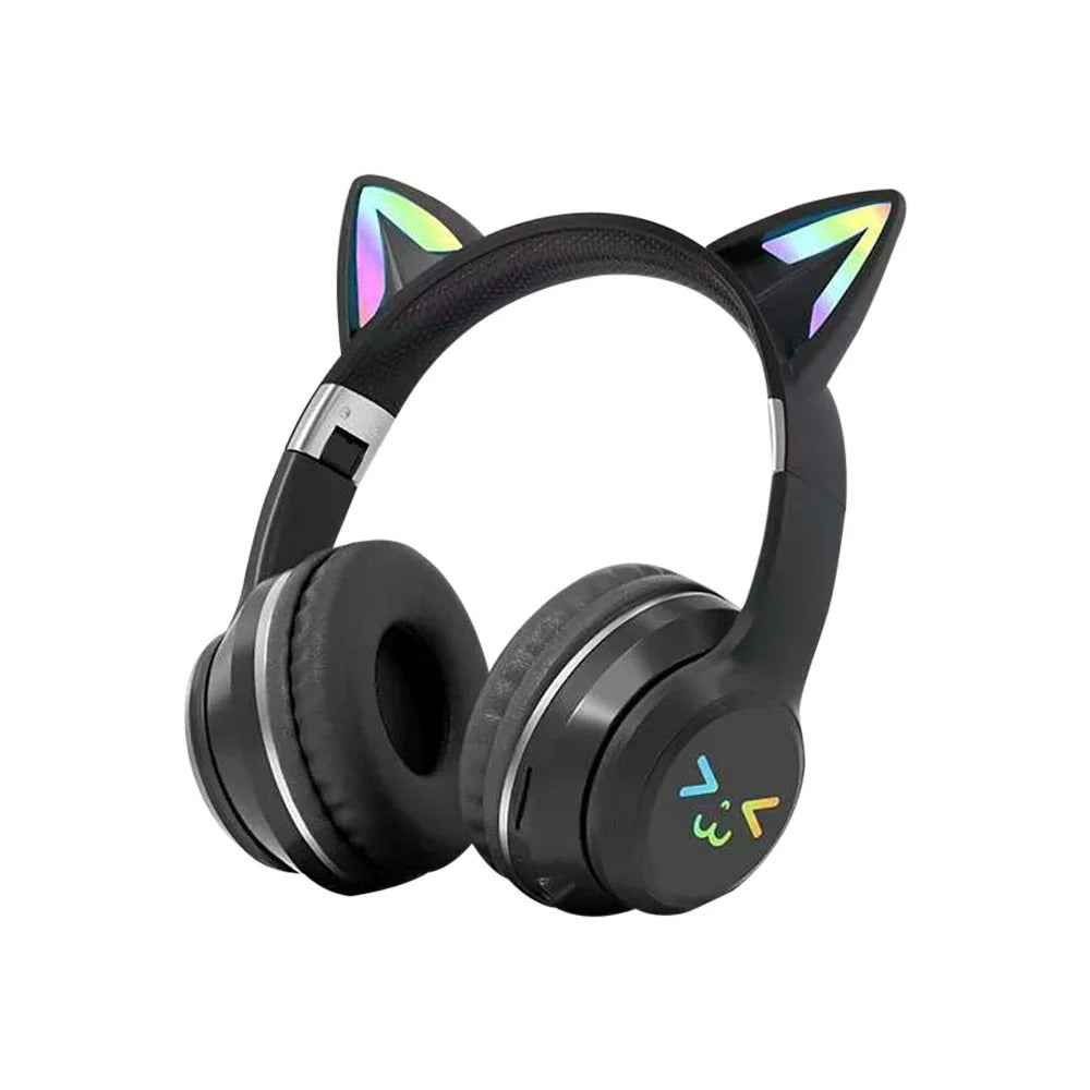 RGB Cat Ear Wireless Headphones – Bluetooth Stereo Headset with Mic | Kids Gift for Girls