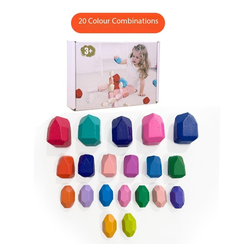 Montessori Stacking Stone Blocks – Colorful Balancing Puzzle Toy for Kids