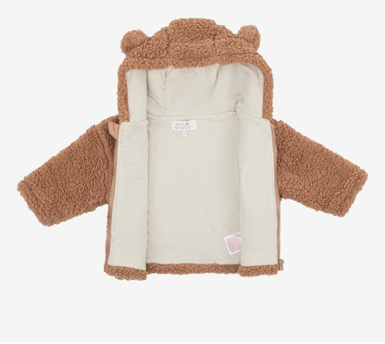 Teddy Face Fleece Jacket – Caramel Brown