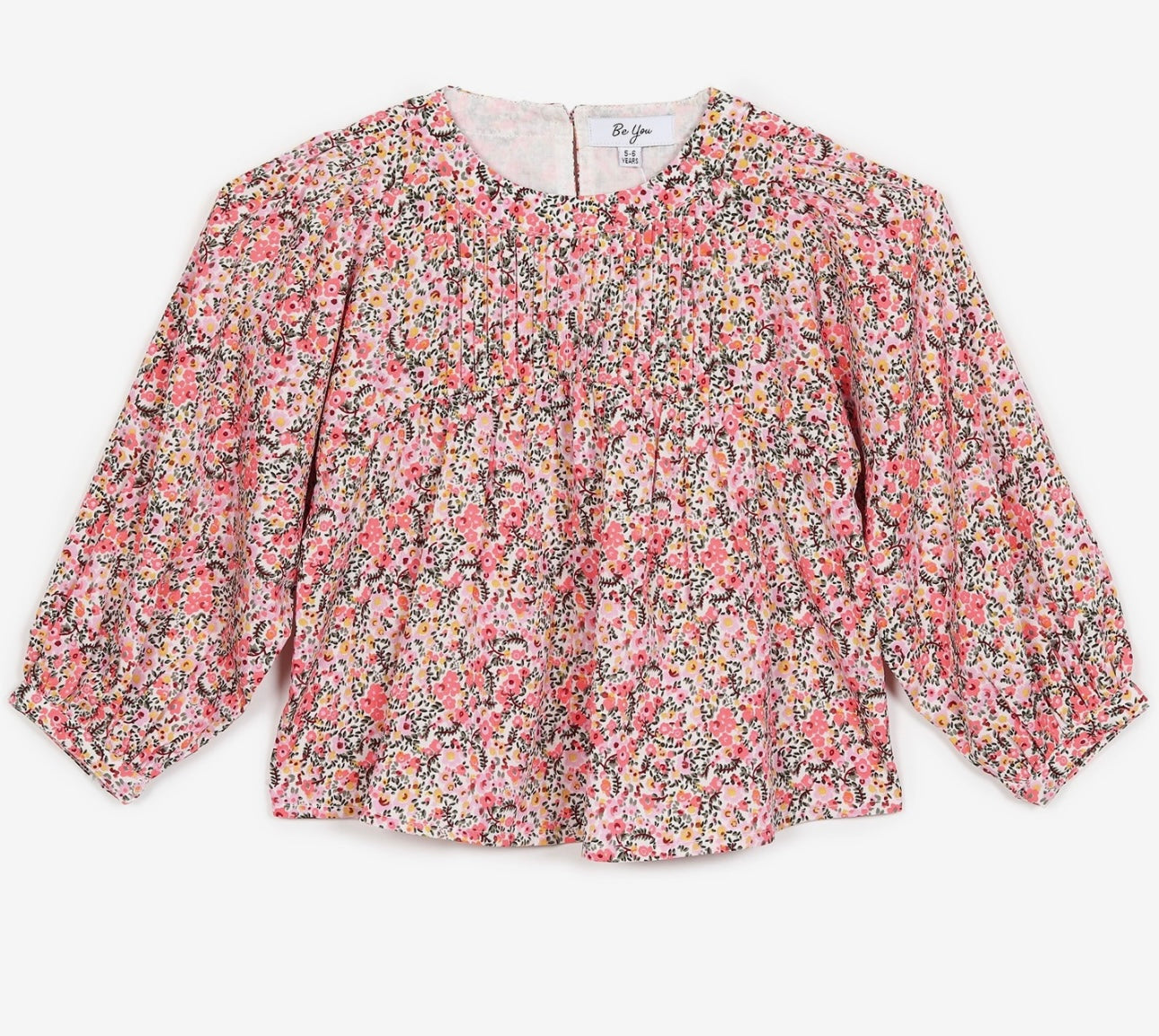 Floral Blouse & Chambray Shorts Set