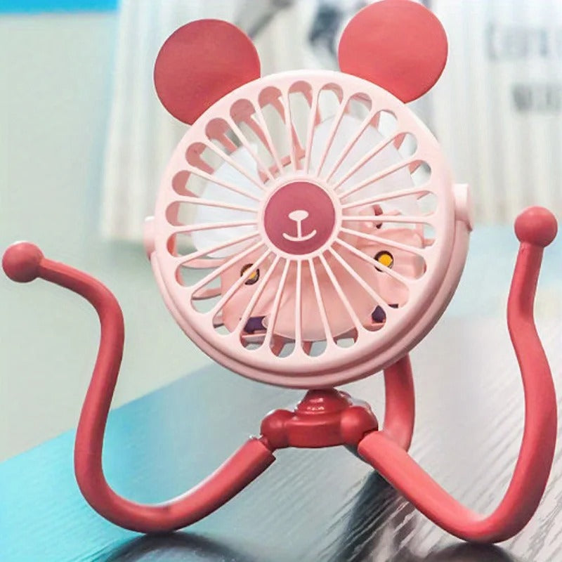Octopus Baby Stroller Fan – USB Rechargeable Clip-On Fan with Flexible Tripod