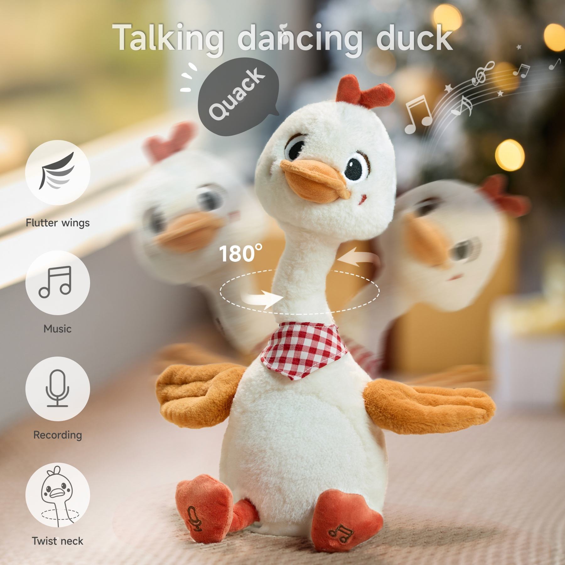 Dancing & Talking Duck Plush Toy – Musical, Soft, and Interactive