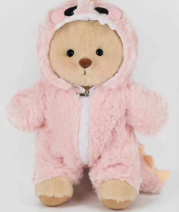 Handmade Jointed Bear Plush Doll – 30cm Soft Toy with Baby Clothes (Medium Size)