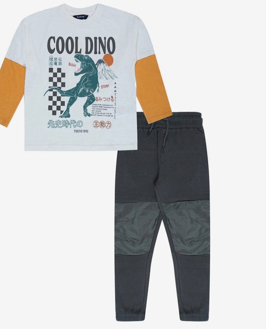 Cool Dino Adventure Set – Long Sleeve Tee & Joggers
