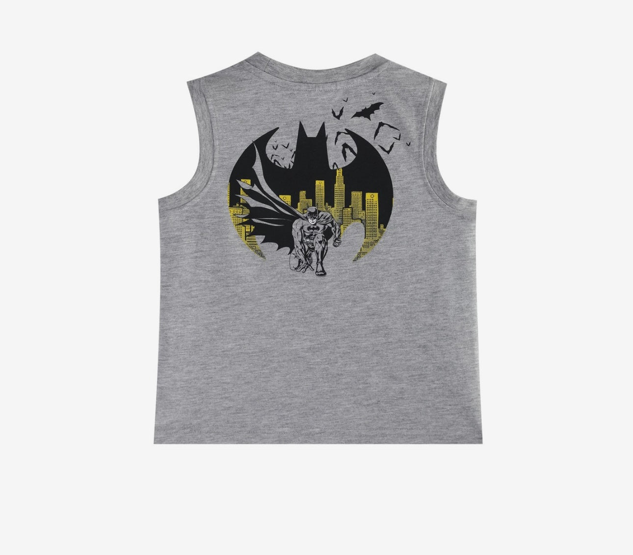 Batman Boys’ Sleeveless Summer Set – Grey & Black