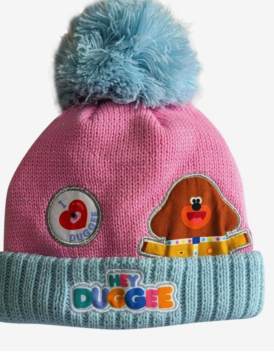 Pink & Blue Hey Duggee Hat and Mittens Set