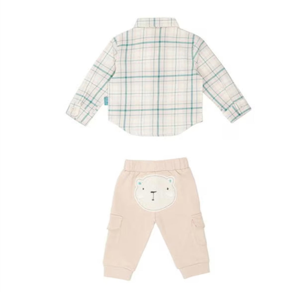 Bear Pocket & Plaid Set